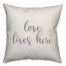 Love Lives Here 16x16 Spun Poly Pillow Cover