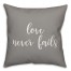 Love Never Fails 16x16 Spun Poly Pillow Cover