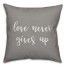 Love Never Gives Up 16x16 Spun Poly Pillow Cover