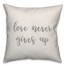 Love Never Gives Up 16x16 Spun Poly Pillow Cover