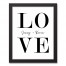 Simple Love Typography 11x14 Personalized Black Framed Canvas