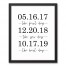 Important Dates 16x20 Personalized Black Framed Canvas