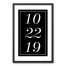 Monochromatic Date Typography 20x30 Personalized Black Framed Canvas