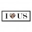 I Heart Us 12x36 Personalized Black Framed Canvas