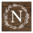 Simple White Wood Monogram 16x16 Personalized Canvas Wall Art