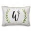 Simple Green Monogram Laurel 14x20 Personalized Spun Poly Pillow