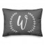 Simple Gray Monogram Laurel 14x20 Personalized Spun Poly Pillow