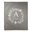 Simple Gray Monogram 50x60 Personalized Coral Fleece Blanket
