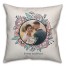 Colorful Floral Wreath Frame 18x18 Personalized Spun Poly Pillow