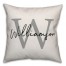 Simple Monogram Script Typography 18x18 Personalized Spun Poly Pillow