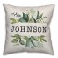 Watercolor Greenery 18x18 Personalized Spun Poly Pillow