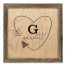 Simple Heart Arrow Monogram 12x12 Personalized Framed Wood Print