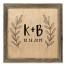 Simple Initials Wreath 12x12 Personalized Framed Wood Print