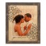 You and Me Sketched Florals Frame 14x11 Personalized Framed Wood Print