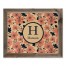 Pink and Navy Florals Monogram 20x16 Personalized Framed Wood Print