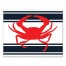 Nautical Stripes Crab 16x20 Canvas Wall Art
