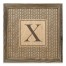 Gray Petal Pattern Monogram - X 12x12 Framed Wood Print