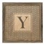 Gray Petal Pattern Monogram - Y 12x12 Framed Wood Print