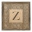 Gray Petal Pattern Monogram - Z 12x12 Framed Wood Print