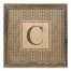 Gray Petal Pattern Monogram - C 12x12 Framed Wood Print