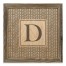 Gray Petal Pattern Monogram - D 12x12 Framed Wood Print