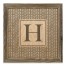 Gray Petal Pattern Monogram - H 12x12 Framed Wood Print