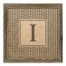 Gray Petal Pattern Monogram - I 12x12 Framed Wood Print