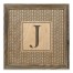 Gray Petal Pattern Monogram - J 12x12 Framed Wood Print
