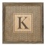 Gray Petal Pattern Monogram - K 12x12 Framed Wood Print