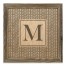 Gray Petal Pattern Monogram - M 12x12 Framed Wood Print