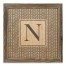 Gray Petal Pattern Monogram - N 12x12 Framed Wood Print