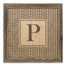 Gray Petal Pattern Monogram - P 12x12 Framed Wood Print