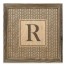 Gray Petal Pattern Monogram - R 12x12 Framed Wood Print