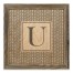 Gray Petal Pattern Monogram - U 12x12 Framed Wood Print
