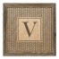 Gray Petal Pattern Monogram - V 12x12 Framed Wood Print