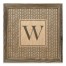 Gray Petal Pattern Monogram - W 12x12 Framed Wood Print