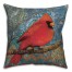 Abstract Cardinal On A Branch 18x18 Spun Poly Pillow