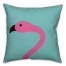 Flamingo on Teal Pillow