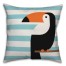 Toucan Stripes Blue Pillow