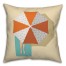 Retro Beach Umbrella Pillow