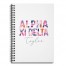Floral Alpha Xi Delta 6x8 Personalized Ruled Spiral Notebook