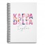 Floral Kappa Delta 6x8 Personalized Ruled Spiral Notebook