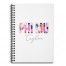 Floral Phi Mu 6x8 Personalized Ruled Spiral Notebook