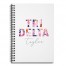 Floral Tri Delta 6x8 Personalized Ruled Spiral Notebook