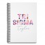Floral Tri Sigma 6x8 Personalized Ruled Spiral Notebook