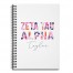 Floral Zeta Tau Alpha 6x8 Personalized Ruled Spiral Notebook