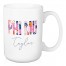 Floral Phi Mu 15 oz Personalized Mug