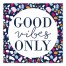 Designs Direct Creative Group Good Vibes Only Navy Terrazzo 12x12 Canvas Wall Art