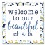 Designs Direct Creative Group Welcome to Our Beautiful Chaos Blue Terrazzo 16x16 Canvas Wall Art