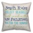 Beach Rules 18x18 Indoor / Outdoor Pillow